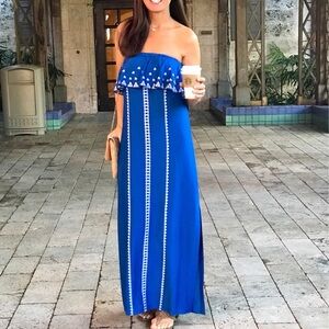 Vineyard Vines Off the Shoulder Dress Cobalt Blue